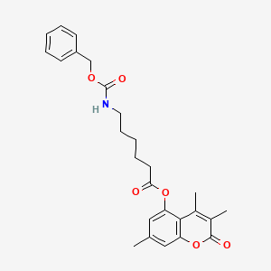 molecular formula C26H29NO6 B11143758 3,4,7-trimethyl-2-oxo-2H-chromen-5-yl 6-{[(benzyloxy)carbonyl]amino}hexanoate 