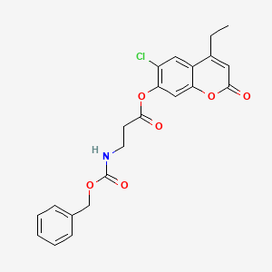 6-chloro-4-ethyl-2-oxo-2H-chromen-7-yl N-[(benzyloxy)carbonyl]-beta-alaninate