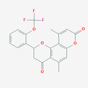 5,10-dimethyl-2-[2-(trifluoromethoxy)phenyl]-2,3-dihydro-4H,8H-pyrano[2,3-f]chromene-4,8-dione