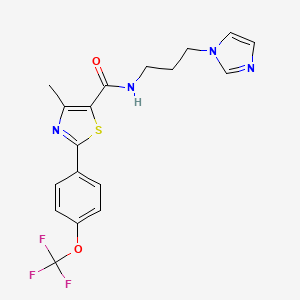 N-[3-(1H-imidazol-1-yl)propyl]-4-methyl-2-[4-(trifluoromethoxy)phenyl]-1,3-thiazole-5-carboxamide