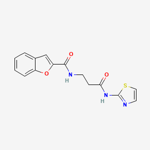 molecular formula C15H13N3O3S B11143801 N-[3-oxo-3-(1,3-thiazol-2-ylamino)propyl]-1-benzofuran-2-carboxamide 