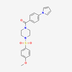 molecular formula C22H23N3O4S B11143814 1-(4-methoxybenzenesulfonyl)-4-[4-(1H-pyrrol-1-yl)benzoyl]piperazine 