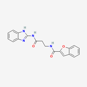 molecular formula C19H16N4O3 B11143821 N~2~-[3-(1H-1,3-benzimidazol-2-ylamino)-3-oxopropyl]-1-benzofuran-2-carboxamide 