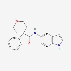 molecular formula C20H20N2O2 B11143822 N-(1H-indol-5-yl)-4-phenyltetrahydro-2H-pyran-4-carboxamide 