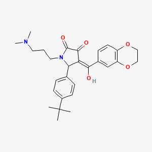 molecular formula C28H34N2O5 B11143832 5-(4-tert-butylphenyl)-4-(2,3-dihydro-1,4-benzodioxin-6-ylcarbonyl)-1-[3-(dimethylamino)propyl]-3-hydroxy-1,5-dihydro-2H-pyrrol-2-one 