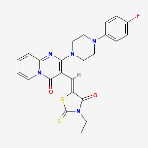 3-[(Z)-(3-ethyl-4-oxo-2-thioxo-1,3-thiazolidin-5-ylidene)methyl]-2-[4-(4-fluorophenyl)piperazin-1-yl]-4H-pyrido[1,2-a]pyrimidin-4-one