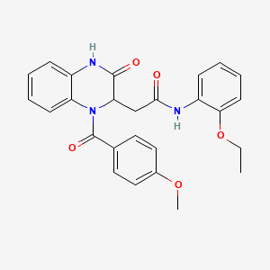 N-(2-ethoxyphenyl)-2-{1-[(4-methoxyphenyl)carbonyl]-3-oxo-1,2,3,4-tetrahydroquinoxalin-2-yl}acetamide