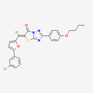 molecular formula C25H20ClN3O3S B11143856 (5Z)-2-(4-butoxyphenyl)-5-{[5-(3-chlorophenyl)furan-2-yl]methylidene}[1,3]thiazolo[3,2-b][1,2,4]triazol-6(5H)-one 