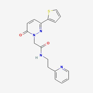 molecular formula C17H16N4O2S B11143891 2-[6-oxo-3-(2-thienyl)-1(6H)-pyridazinyl]-N-[2-(2-pyridyl)ethyl]acetamide 