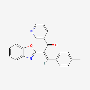 (2Z)-2-(1,3-benzoxazol-2-yl)-3-(4-methylphenyl)-1-(pyridin-3-yl)prop-2-en-1-one