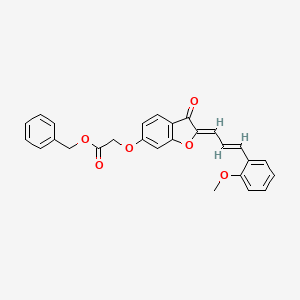 molecular formula C27H22O6 B11143894 phenylmethyl 2-{2-[(2E)-3-(2-methoxyphenyl)prop-2-enylidene]-3-oxobenzo[3,4-b] furan-6-yloxy}acetate 