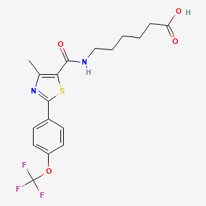 6-[({4-Methyl-2-[4-(trifluoromethoxy)phenyl]-1,3-thiazol-5-yl}carbonyl)amino]hexanoic acid