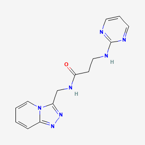 molecular formula C14H15N7O B11143951 3-(2-pyrimidinylamino)-N-([1,2,4]triazolo[4,3-a]pyridin-3-ylmethyl)propanamide 