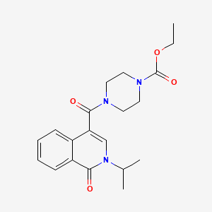 molecular formula C20H25N3O4 B11143960 ethyl 4-[(2-isopropyl-1-oxo-1,2-dihydro-4-isoquinolinyl)carbonyl]tetrahydro-1(2H)-pyrazinecarboxylate 