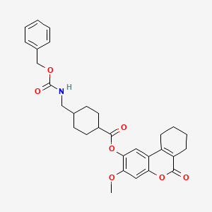 molecular formula C30H33NO7 B11143962 3-methoxy-6-oxo-7,8,9,10-tetrahydro-6H-benzo[c]chromen-2-yl trans-4-({[(benzyloxy)carbonyl]amino}methyl)cyclohexanecarboxylate 