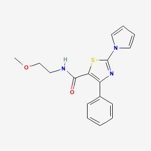 molecular formula C17H17N3O2S B11143977 N-(2-methoxyethyl)-4-phenyl-2-(1H-pyrrol-1-yl)-1,3-thiazole-5-carboxamide 