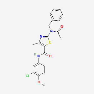 2-[acetyl(benzyl)amino]-N-(3-chloro-4-methoxyphenyl)-4-methyl-1,3-thiazole-5-carboxamide