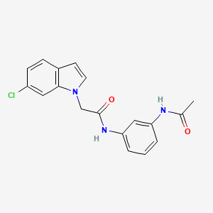 N-[3-(acetylamino)phenyl]-2-(6-chloro-1H-indol-1-yl)acetamide