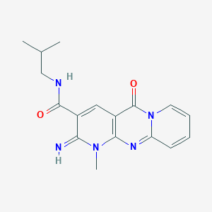 6-imino-7-methyl-N-(2-methylpropyl)-2-oxo-1,7,9-triazatricyclo[8.4.0.0^{3,8}]tetradeca-3(8),4,9,11,13-pentaene-5-carboxamide