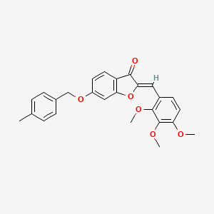 molecular formula C26H24O6 B11144012 6-[(4-methylbenzyl)oxy]-2-[(Z)-1-(2,3,4-trimethoxyphenyl)methylidene]-1-benzofuran-3-one 