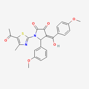 1-(5-acetyl-4-methyl-1,3-thiazol-2-yl)-3-hydroxy-4-(4-methoxybenzoyl)-5-(3-methoxyphenyl)-2,5-dihydro-1H-pyrrol-2-one