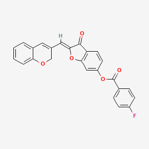 molecular formula C25H15FO5 B11144030 2-(2H-chromen-3-ylmethylene)-3-oxobenzo[3,4-b]furan-6-yl 4-fluorobenzoate 