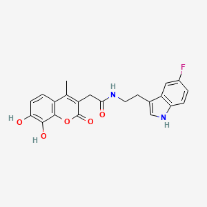 2-(7,8-dihydroxy-4-methyl-2-oxo-2H-chromen-3-yl)-N-[2-(5-fluoro-1H-indol-3-yl)ethyl]acetamide