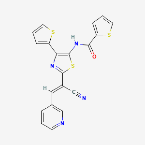 N-{2-[(E)-1-cyano-2-(pyridin-3-yl)ethenyl]-4-(thiophen-2-yl)-1,3-thiazol-5-yl}thiophene-2-carboxamide