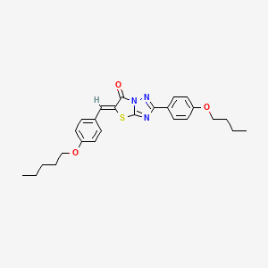 molecular formula C26H29N3O3S B11144088 (5Z)-2-(4-butoxyphenyl)-5-[4-(pentyloxy)benzylidene][1,3]thiazolo[3,2-b][1,2,4]triazol-6(5H)-one 