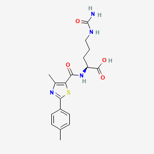 molecular formula C18H22N4O4S B11144102 N~5~-carbamoyl-N~2~-{[4-methyl-2-(4-methylphenyl)-1,3-thiazol-5-yl]carbonyl}-L-ornithine 