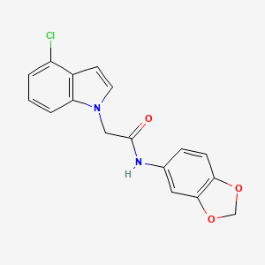 N-(1,3-benzodioxol-5-yl)-2-(4-chloro-1H-indol-1-yl)acetamide