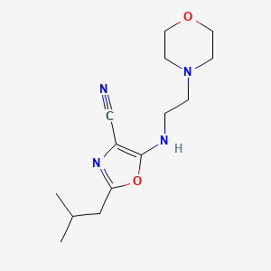 2-(2-Methylpropyl)-5-{[2-(morpholin-4-yl)ethyl]amino}-1,3-oxazole-4-carbonitrile