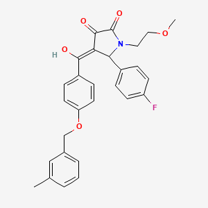 molecular formula C28H26FNO5 B11144127 5-(4-fluorophenyl)-3-hydroxy-1-(2-methoxyethyl)-4-({4-[(3-methylbenzyl)oxy]phenyl}carbonyl)-1,5-dihydro-2H-pyrrol-2-one 