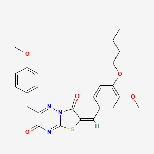 (2E)-2-(4-butoxy-3-methoxybenzylidene)-6-(4-methoxybenzyl)-7H-[1,3]thiazolo[3,2-b][1,2,4]triazine-3,7(2H)-dione