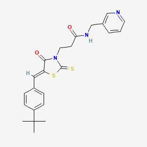 3-[(5Z)-5-(4-tert-butylbenzylidene)-4-oxo-2-thioxo-1,3-thiazolidin-3-yl]-N-(pyridin-3-ylmethyl)propanamide