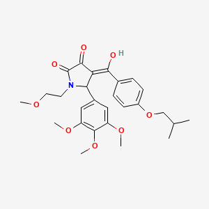 molecular formula C27H33NO8 B11144173 3-hydroxy-1-(2-methoxyethyl)-4-{[4-(2-methylpropoxy)phenyl]carbonyl}-5-(3,4,5-trimethoxyphenyl)-1,5-dihydro-2H-pyrrol-2-one 