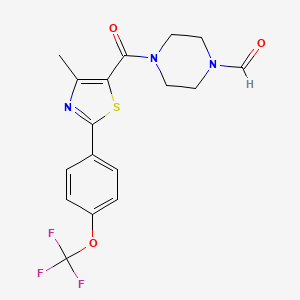 4-({4-Methyl-2-[4-(trifluoromethoxy)phenyl]-1,3-thiazol-5-yl}carbonyl)piperazine-1-carbaldehyde