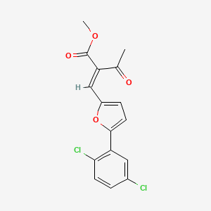 methyl (2E)-2-{[5-(2,5-dichlorophenyl)furan-2-yl]methylidene}-3-oxobutanoate