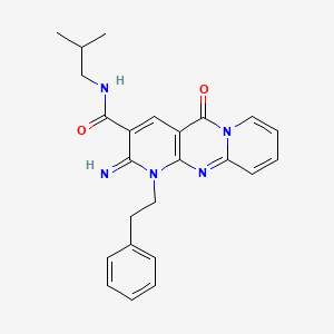 6-imino-N-(2-methylpropyl)-2-oxo-7-(2-phenylethyl)-1,7,9-triazatricyclo[8.4.0.03,8]tetradeca-3(8),4,9,11,13-pentaene-5-carboxamide