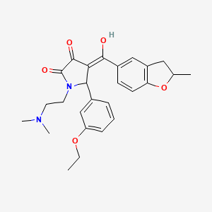 molecular formula C26H30N2O5 B11144218 1-[2-(Dimethylamino)ethyl]-5-(3-ethoxyphenyl)-3-hydroxy-4-(2-methyl-2,3-dihydro-1-benzofuran-5-carbonyl)-2,5-dihydro-1H-pyrrol-2-one 