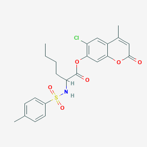 molecular formula C23H24ClNO6S B11144223 6-chloro-4-methyl-2-oxo-2H-chromen-7-yl N-[(4-methylphenyl)sulfonyl]norleucinate 