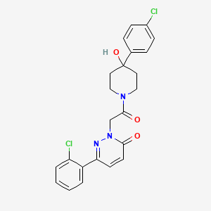 molecular formula C23H21Cl2N3O3 B11144259 6-(2-chlorophenyl)-2-{2-[4-(4-chlorophenyl)-4-hydroxypiperidino]-2-oxoethyl}-3(2H)-pyridazinone 