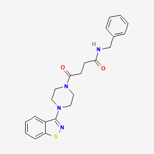 molecular formula C22H24N4O2S B11144264 4-[4-(1,2-benzisothiazol-3-yl)piperazino]-N~1~-benzyl-4-oxobutanamide 