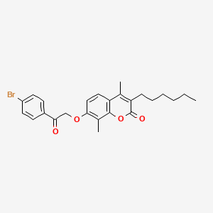 7-[2-(4-bromophenyl)-2-oxoethoxy]-3-hexyl-4,8-dimethyl-2H-chromen-2-one