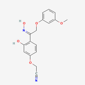 {3-hydroxy-4-[(1Z)-N-hydroxy-2-(3-methoxyphenoxy)ethanimidoyl]phenoxy}acetonitrile