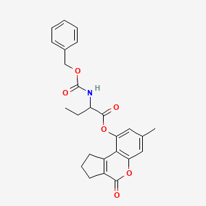 7-Methyl-4-oxo-1,2,3,4-tetrahydrocyclopenta[c]chromen-9-yl 2-{[(benzyloxy)carbonyl]amino}butanoate