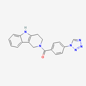 molecular formula C19H16N6O B11144300 1,3,4,5-tetrahydro-2H-pyrido[4,3-b]indol-2-yl[4-(1H-tetrazol-1-yl)phenyl]methanone 