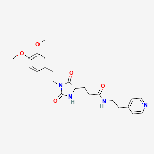 3-{1-[2-(3,4-dimethoxyphenyl)ethyl]-2,5-dioxoimidazolidin-4-yl}-N-[2-(pyridin-4-yl)ethyl]propanamide