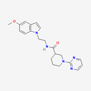 molecular formula C21H25N5O2 B11144314 N-[2-(5-methoxy-1H-indol-1-yl)ethyl]-1-(2-pyrimidinyl)-3-piperidinecarboxamide 