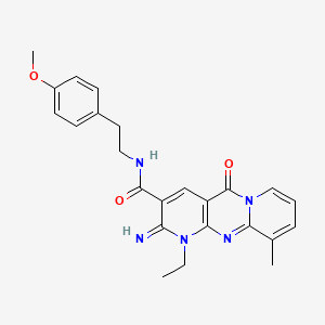 7-ethyl-6-imino-N-[2-(4-methoxyphenyl)ethyl]-11-methyl-2-oxo-1,7,9-triazatricyclo[8.4.0.0^{3,8}]tetradeca-3(8),4,9,11,13-pentaene-5-carboxamide